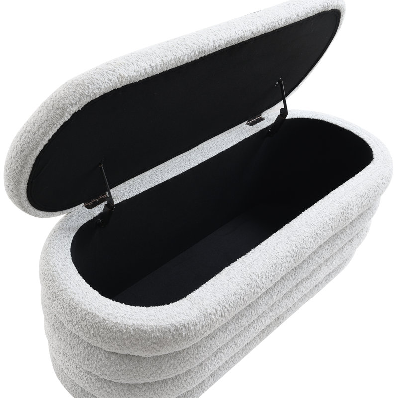 Brigett Upholstered Ottoman, Gray 100% Polyester