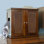 The Refined Litter Box - Wood Cat Litter Box Enclosure Cabinet with Drawer, Cane Weave Style, Mid-Century Feet, Mahogany, Large