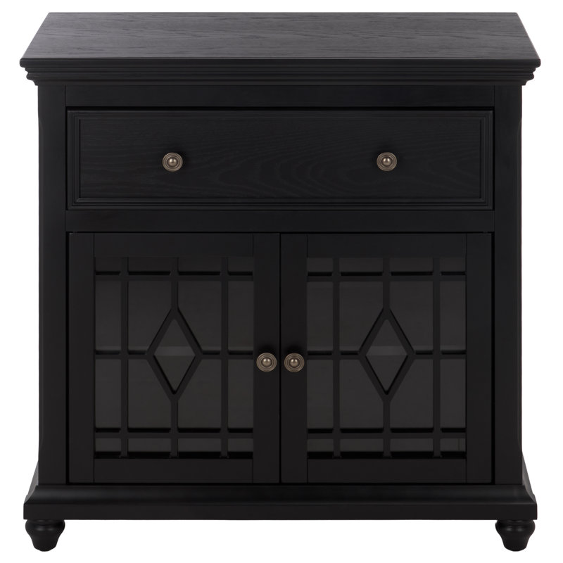 Ben 2 Door 1 Drawer Cabinet, Black