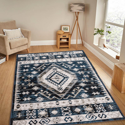 Area Rug Vintage Bohemia Large Persian Non-Slip Washable Rug For Living Room Kitchen Bedroom Living Room Geometry