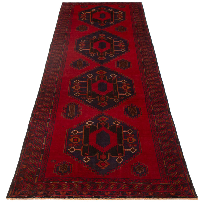 Zaylaa One-of-a-Kind 4'4" X 12'10" 1990s Runner Wool Area Rug Red