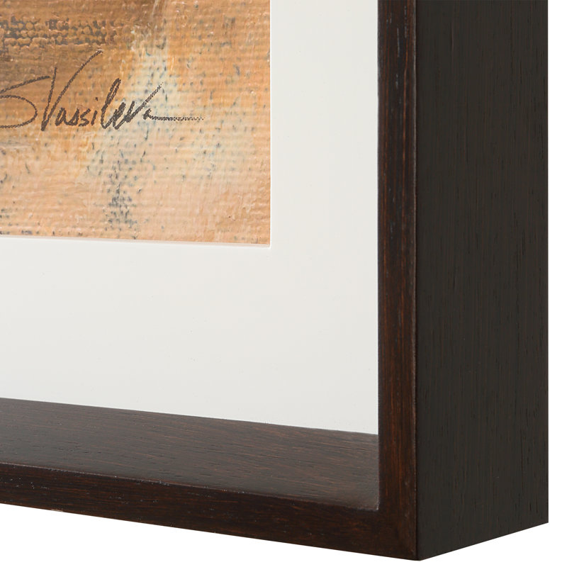 Cinnamon Shore Abstract Print Set with Oak Frame