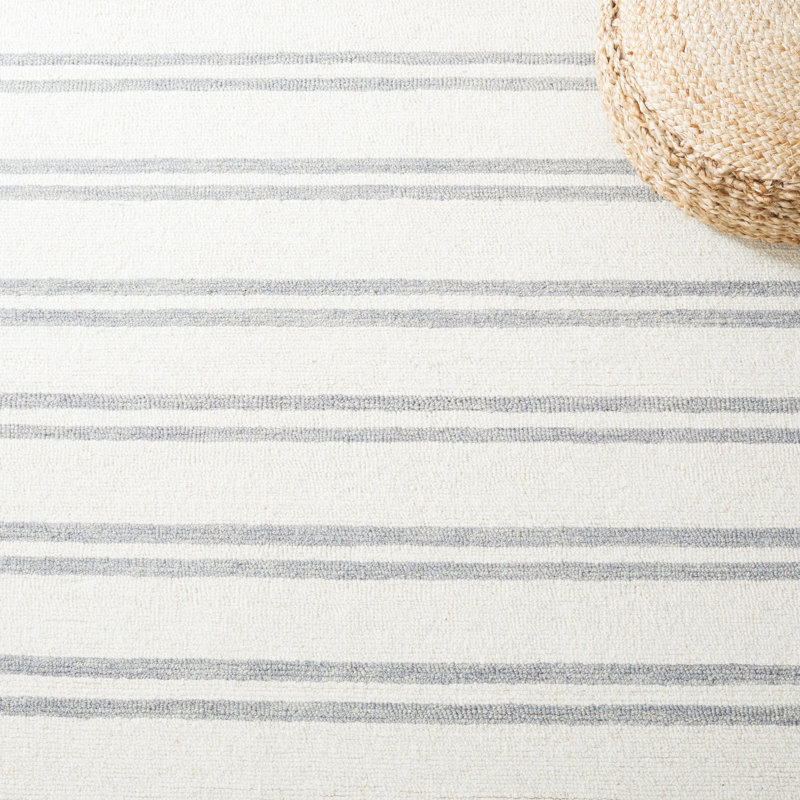 Tapis rayé en laine touffeté à la main Matamar, Rectangle 8 pi x 10 pi