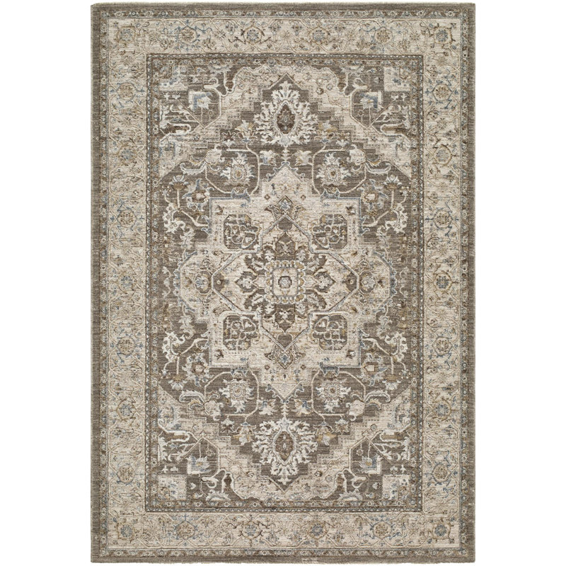 Arda Machine Woven Area Rug, Rectangle 5' x 7'5", Chocolate Brown