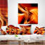 Conception abstraite orange fractale chaleureuse - Coussin imprimé abstrait-29892462-29892459