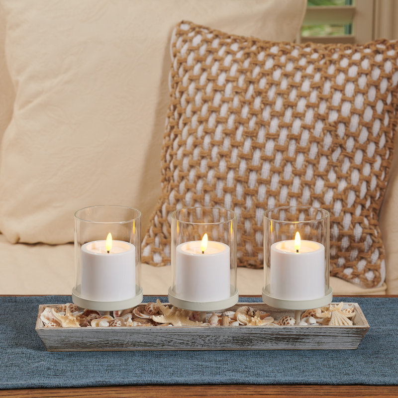 Plateau votif Sea Treasures, Tanné, H 7,48 po x l 17,52 po x P 4,72 po