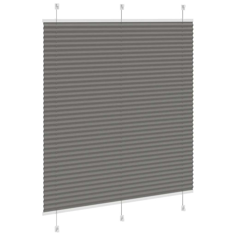 Room Darkening Pleated Shade, 115cmW x 100cmL, Anthracite