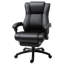 Fauteuil de direction pour ordinateur avec dossier haut en cuir PU, hauteur réglable et repose-pieds rétractable, noir
