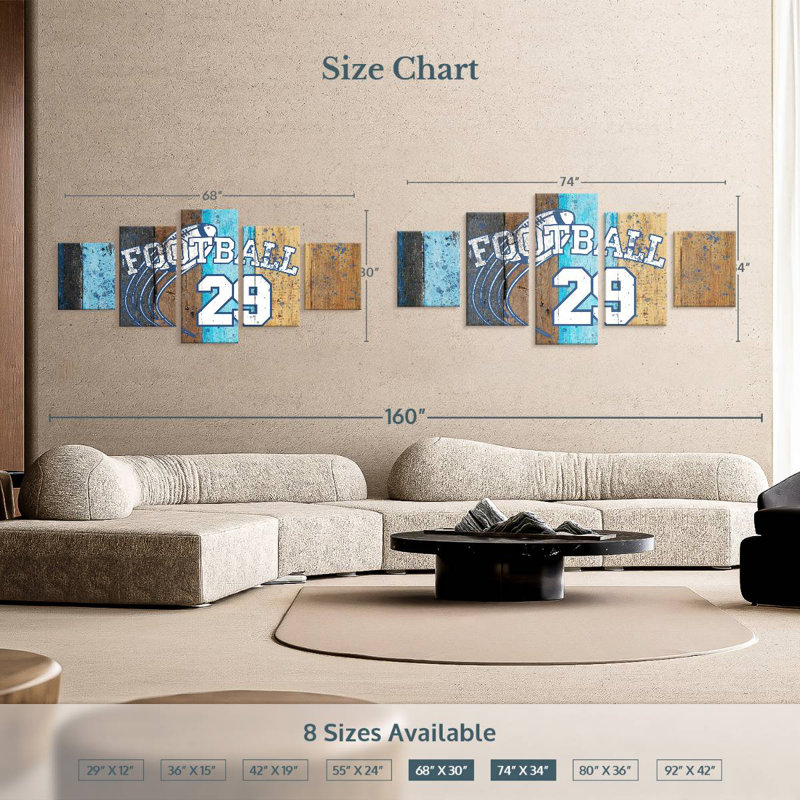 Football Logo Surface, 30" H x 68" W