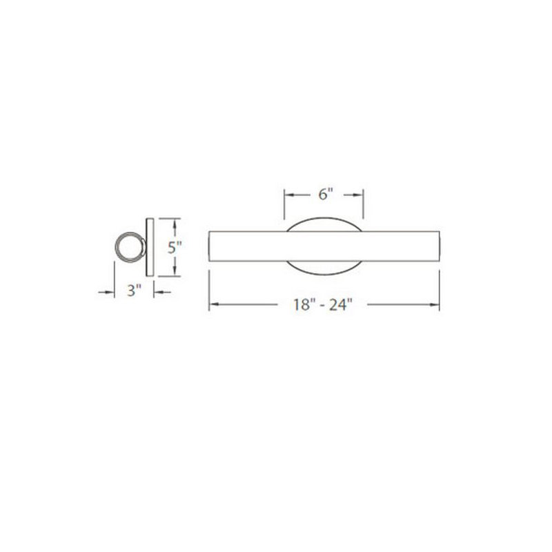 Loft 1 - Light LED Flush Mounted Sconce, 2700K, 18" W, Brushed Nickel
