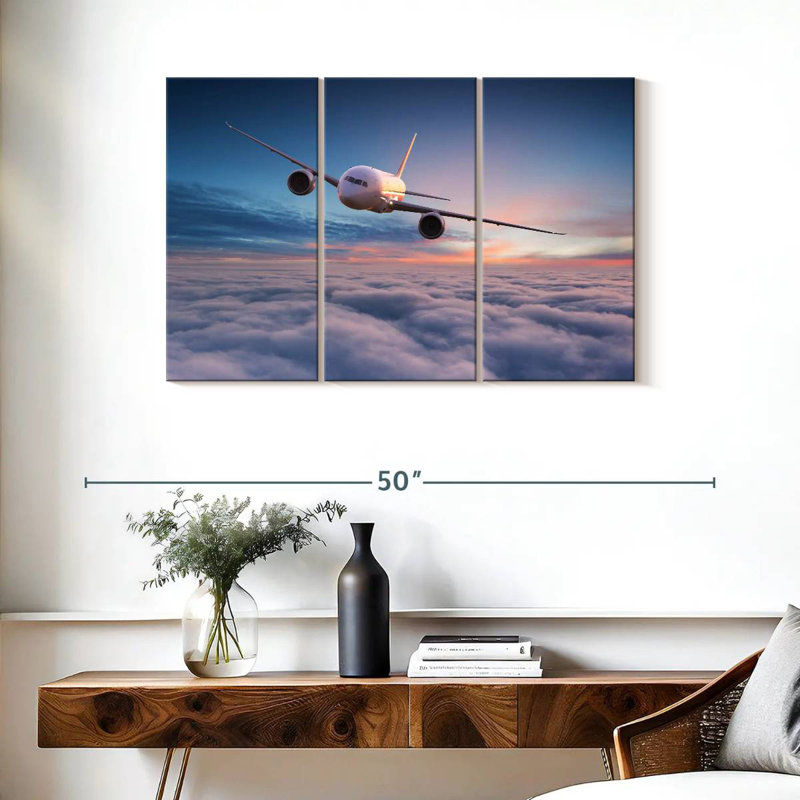 Mehar Approaching Airplane, 24" H x 38" W