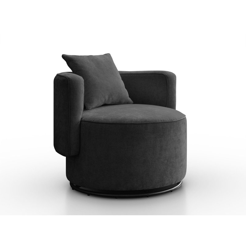 Bernella Upholstered Swivel Armchair, Anthracite