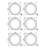 6 Piece Round Abstract Ceramic Dessert Plate Set