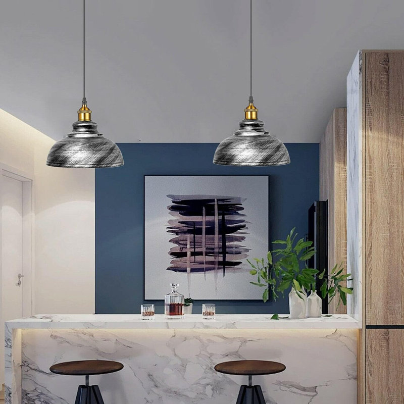 Hillmont 1 - Light Brushed Silver Pendant