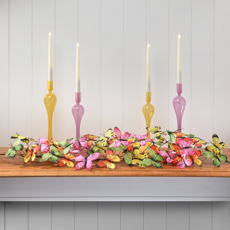 Guirlande 36 ", Vert, jaune et rose