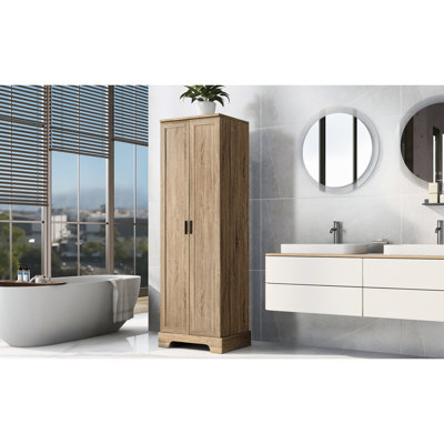 Armoire de rangement rectangulaire brune avec tablette réglable, deux portes, matériau, - protection contre le basculement, pour maison de style espagnol, caractéristique de 20 lb / tablette, maison variée,