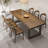 Nut-Brown Rectangular Solid Wood Dining Table-1319067101