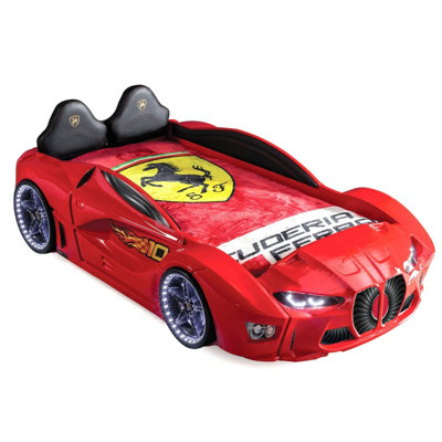 Lit de voiture de course simple GTM avec lumières DEL et effets sonores
