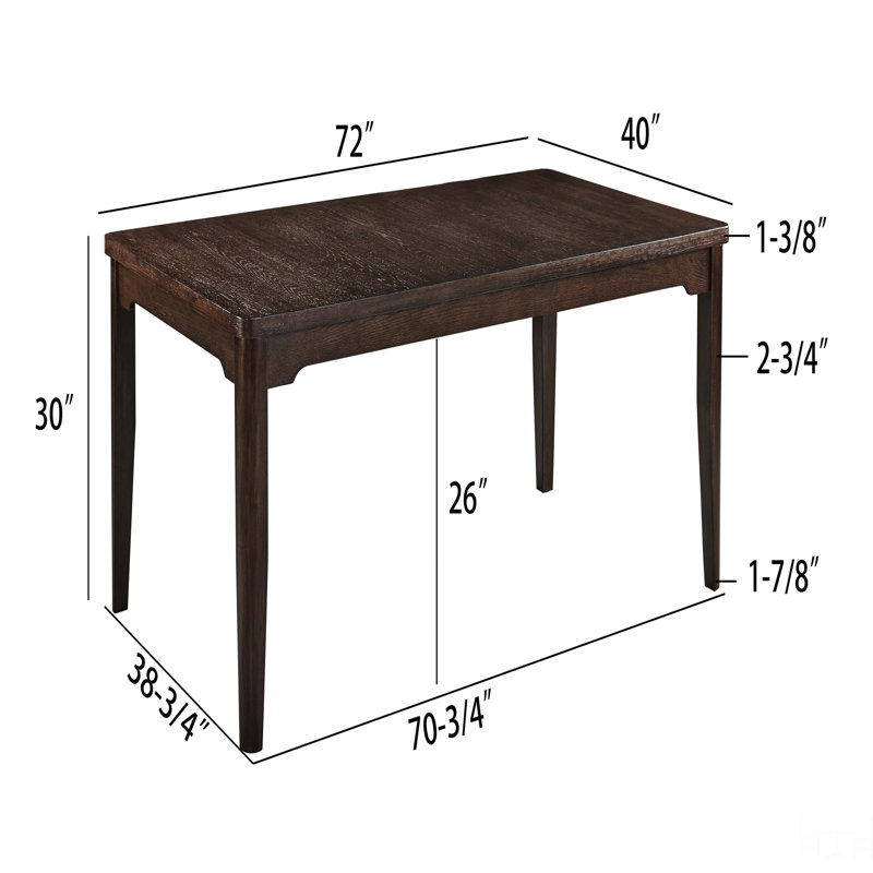 Meuble en bois 7pc, 7 Pieces:  Table, 6 Chairs 