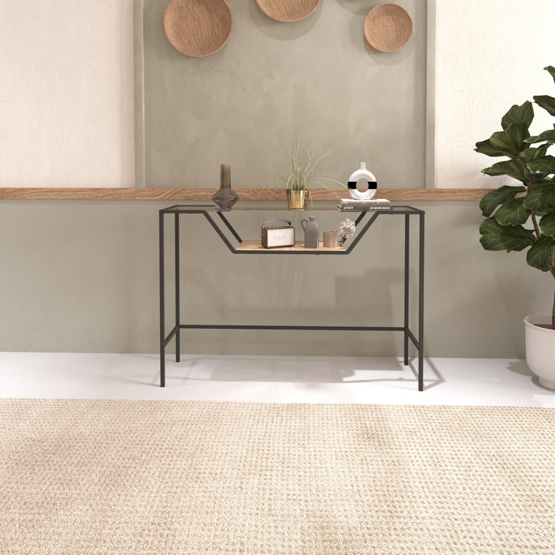 Caliente 76cm Glass Console Table, Brown