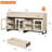 Modern TV Stand With Glass Doors For 70 Inch Tvs, 2 In 1 Entertainment Center Console With 2 Drawers And Metal Base For Living Room, Bedroom-644339059-644339055