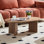 Longueur: table basse moderne de 39,37 pouces, table basse ovale en panneau de fibres à densité moyenne pour le salon, petite table basse avec piédestal robuste pour appartement, chambre à coucher