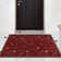 Ottohome Non-Slip Floral Leaves Area Rug For Living Room, Hallway, Entryway Rug, Dark Red
