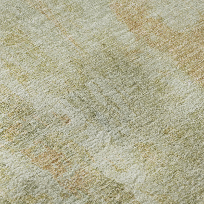 Premium Machine Washable Mayfield AMF2310 Abstract Rug, Celery, 2'6" x 3'10"