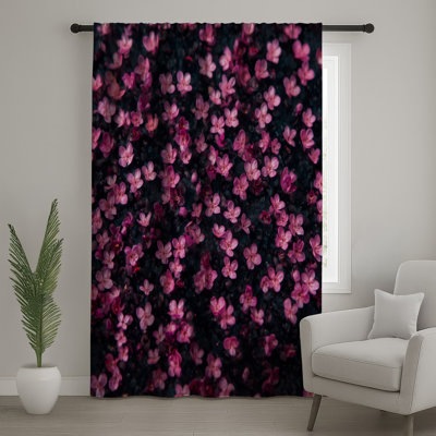 Rideaux de fenêtre à petites fleurs roses, voilages et voilages à motif floral - 1 panneau