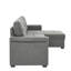 Lit escamotable 86 po gris à 3 places, lit réversible gauche / droit, surpiqûres géantes et accents pour le lien social, revêtement en gris