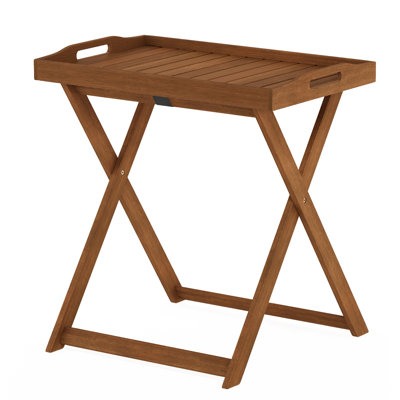 Ayca Rectangular Solid Wood Foldable Outdoor Bistro Table , 24.5 " W 18.9 " D