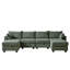 Canapé modulaire de 113,5 po avec repose-pieds avec rangement, forme L / U convertible, vert-224253264