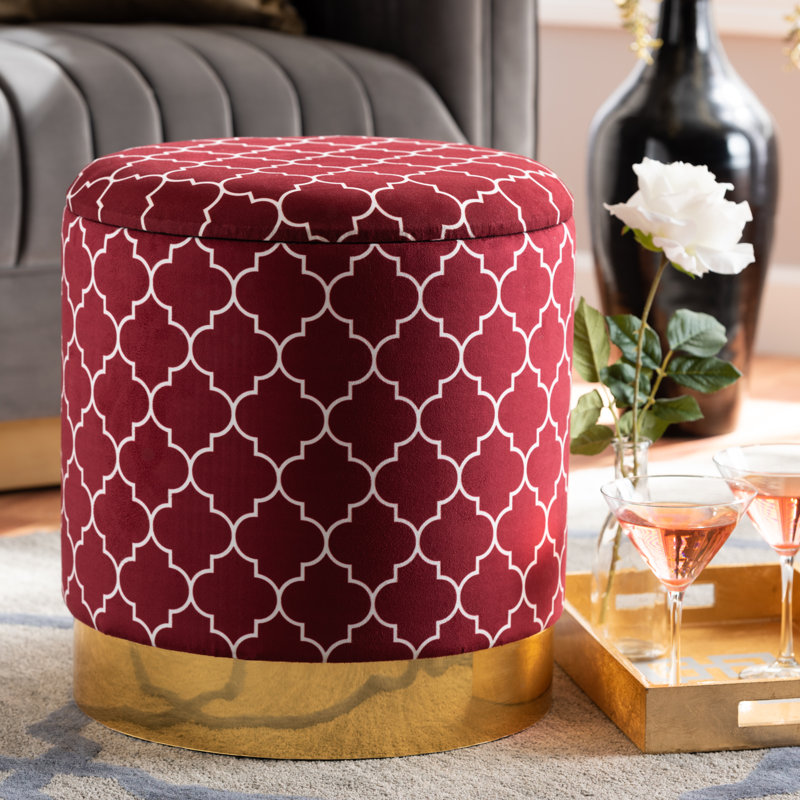 Repose-pieds rangement Leslee, Rouge