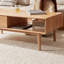 Table basse en bois massif en chêne nord-américain au design élégant et durable, parfaite pour le salon-1112779644