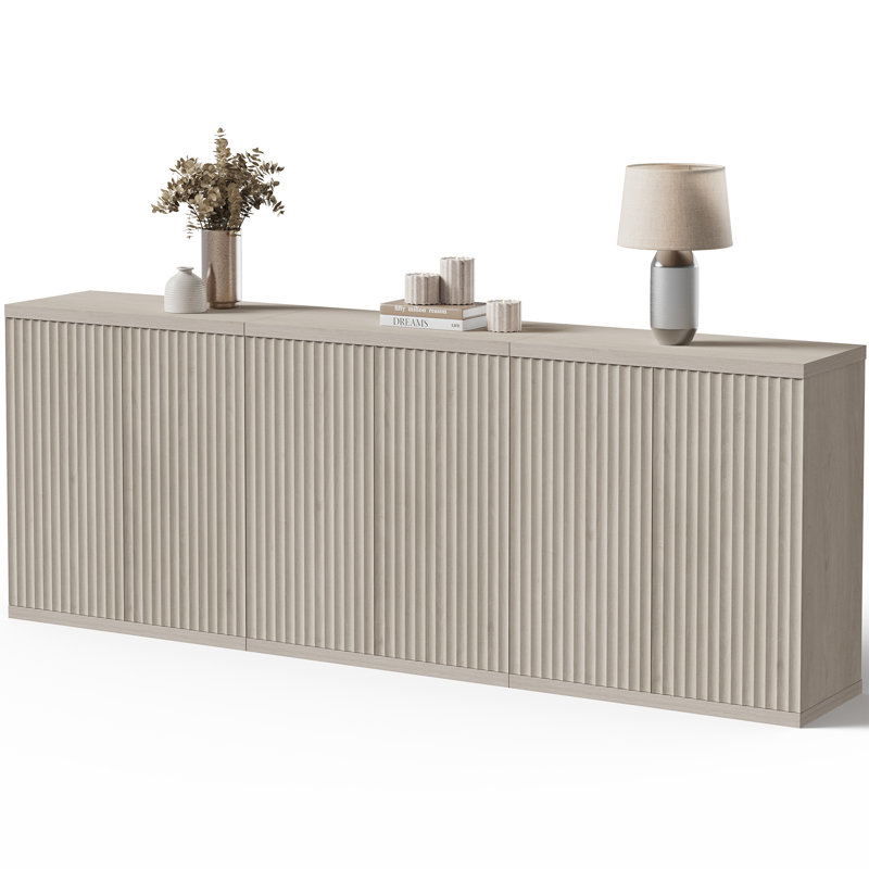 Armoire d'appoint avec tablettes réglables Cesiro, Aulne blanc, 3