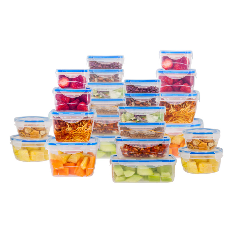 Ensemble de 24 contenants alimentaires Cunera, Transparent / bleu