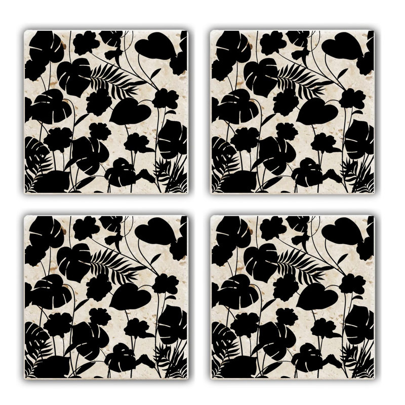Premium Natural Stone Glass Mat Set (4 Pieces), 3.9 x 3.9 x 0.4 inches | 100% Natural Stone for Durability & Elegance | Perfect for Protecting Surfaces, Ideal for Home & Office Use, Stylish & Functional Design