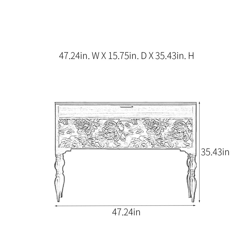 Console rétro avec tiroirs Creative, Brun