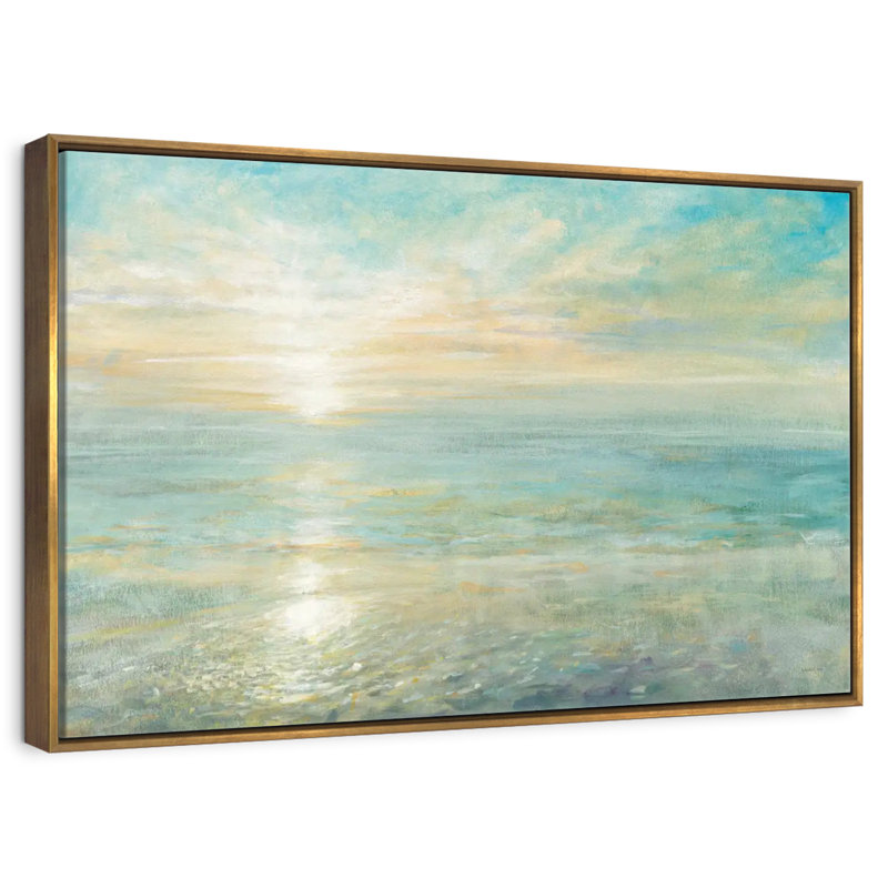 Lever de soleil, Cadre flottant doré, 13 po x 9 po