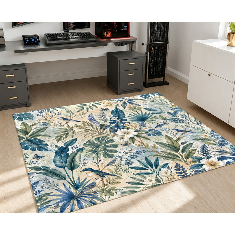 Tapis tropical Tropical, Rectangle 5 pi 3 po x 3 pi 3 po (160 x 100 cm)