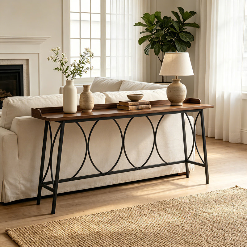 Table de bar 82,3 po moderne pour la cuisine et le salon en brun