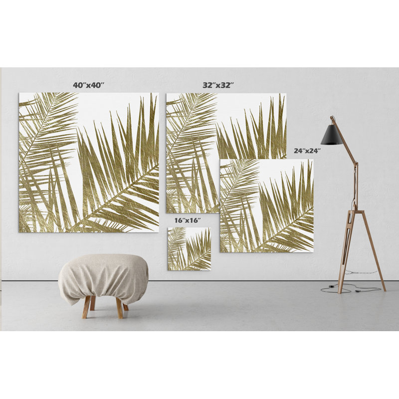 « golden frondes i », impression sur toile tendue, H 16 po x l 16 po x P 1,5 po
