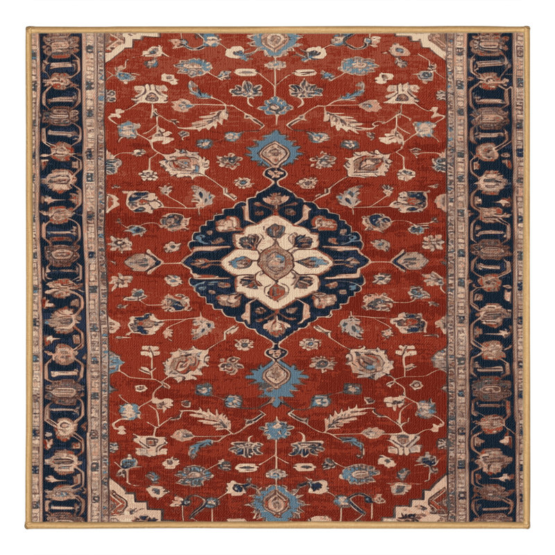 Tapis brun lavable à la machine, Carré 3 pi