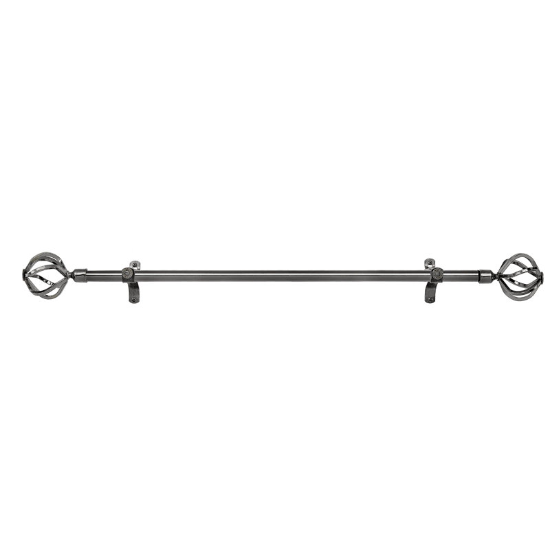 Tringle à rideaux simple réglable Musa, 48 po à l 86 po, Or blanc