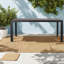 Tables de patio modernes, salle à manger en aluminium noir de 70 pouces pour les réceptions en plein air