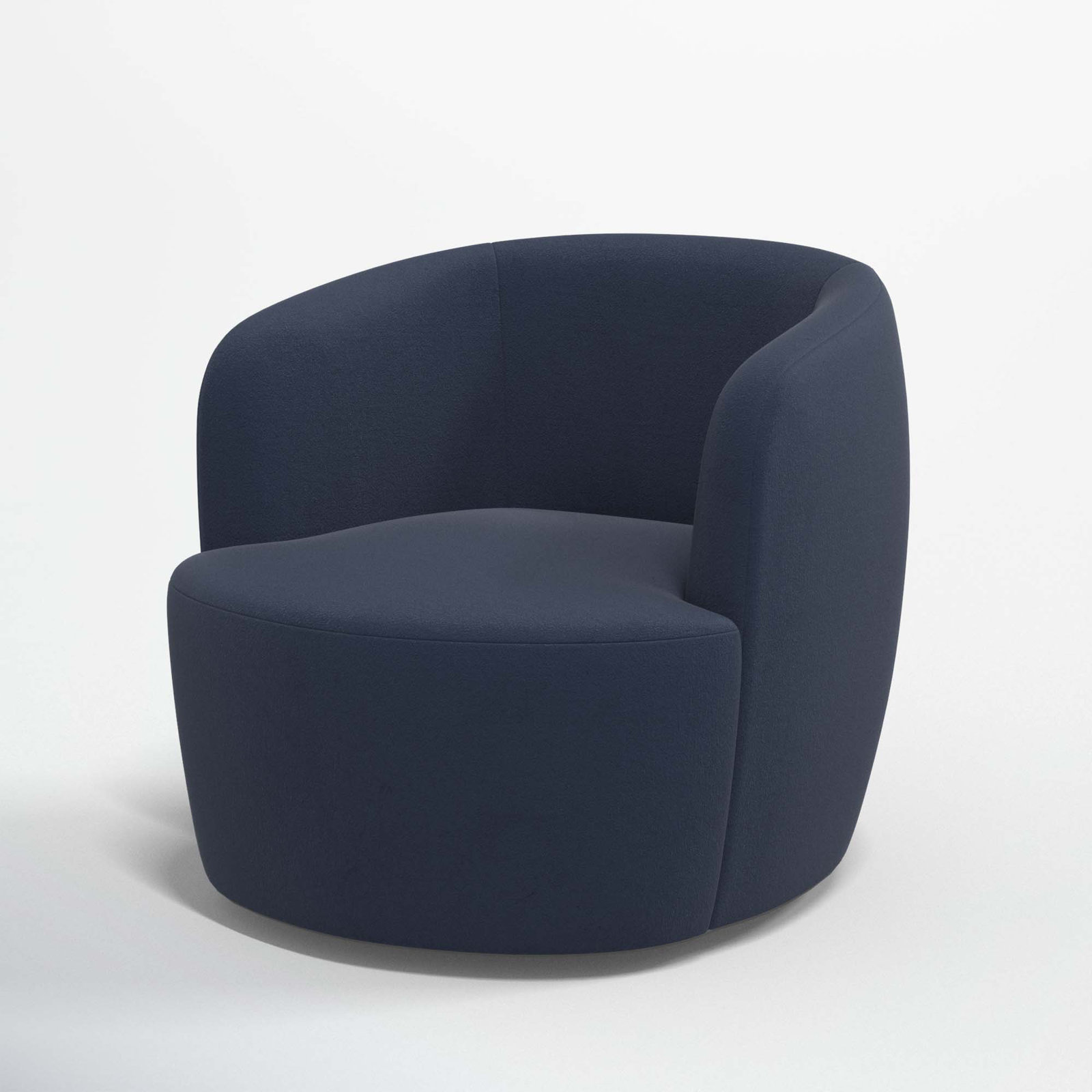 Mina Swivel Barrel Chair, Classic Ink Performance Velvet