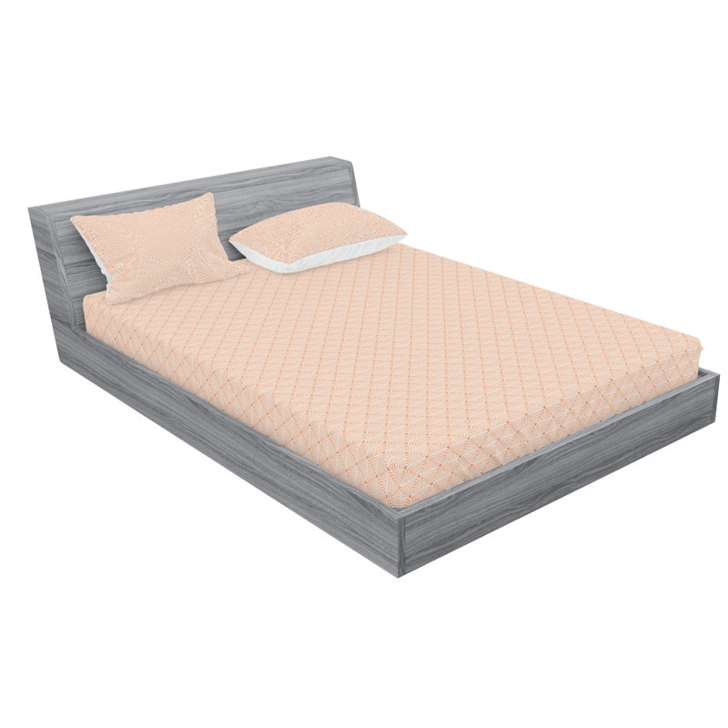 Ensemble de draps en peau de serpent, Ensemble de drap pour grand lit avec drap-housse, Géométrique beige