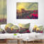 Photo rétro de coquelicots au coucher du soleil - coussin à imprimé floral-29598098-29598102