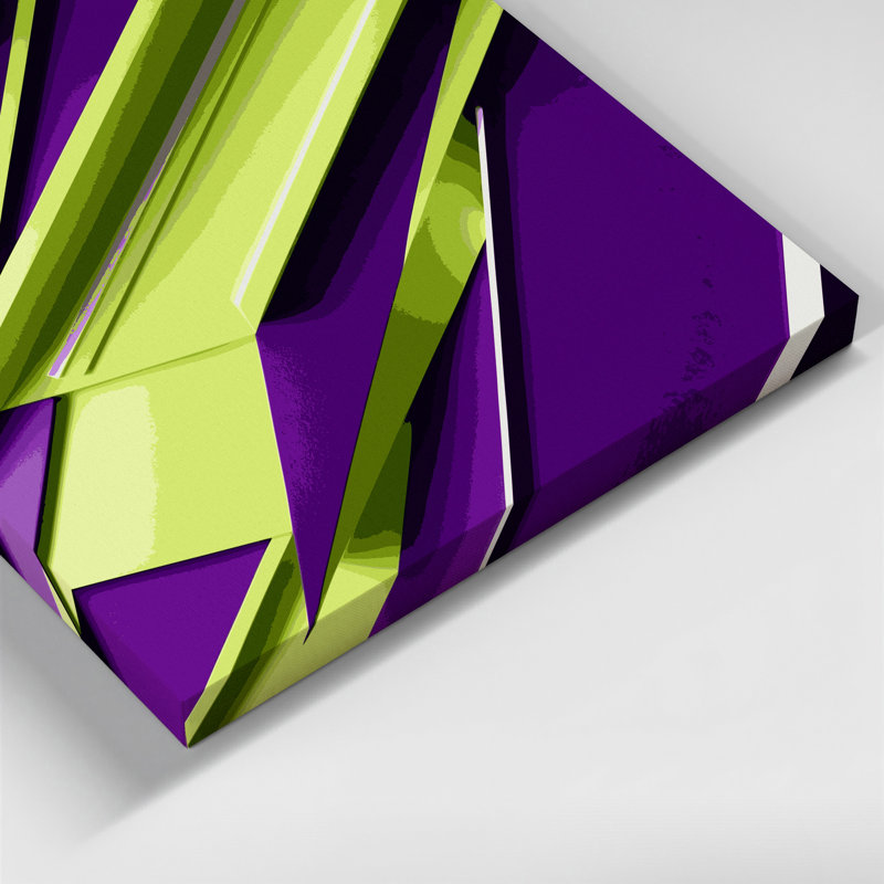 «Geometric Abstraction 49», art mural sur toile mauve, 20" H x 24" W