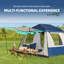 Tente de chalet instantanée, tente de camping escamotable pour 4 à 6 personnes, installation facile 60 s, glamping avec rainfly, imperméable, bleu marine-118737027